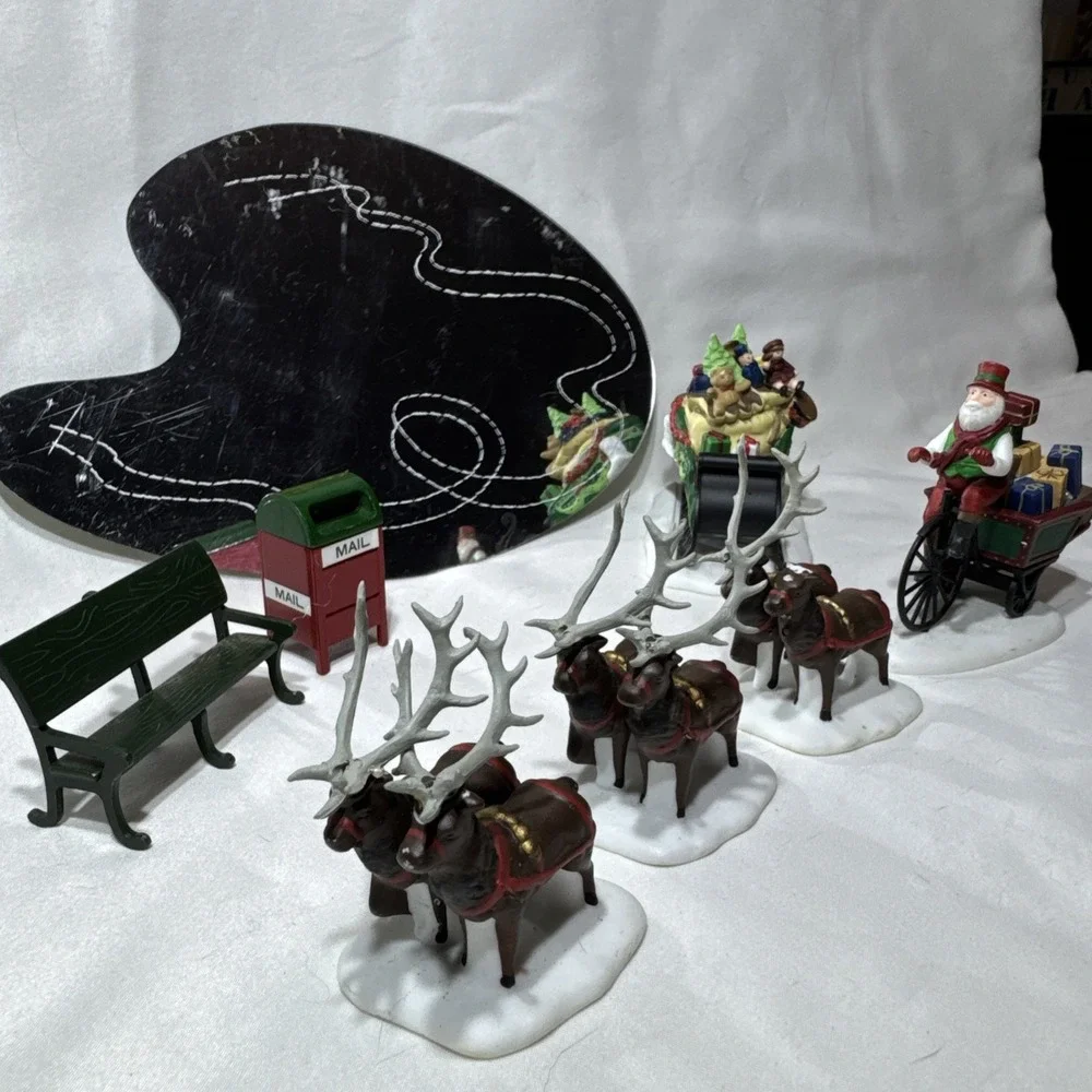 Lot of Christmas Village Santa Miniature Accessories Dept‎ 56 Hallmark READ